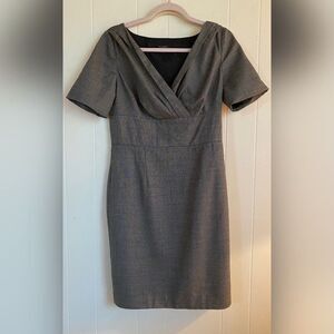Ann Taylor Dress Women’s 8 Gray Lightweight Wool Short Sleeve Classic Corpcore